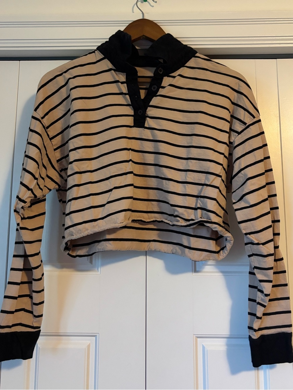 ☀️ Faded Rose ☀️ striped longsleeve crop top